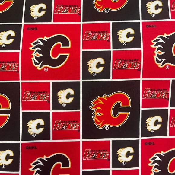 Officially Licensed NHL Calgary Flames Cotton Fabric – 1 Yard – Sewing, Quilting - Picture 3 of 3